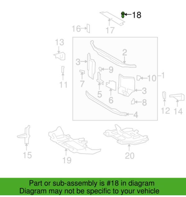 Toyota Upper Seal for Radiator Cover